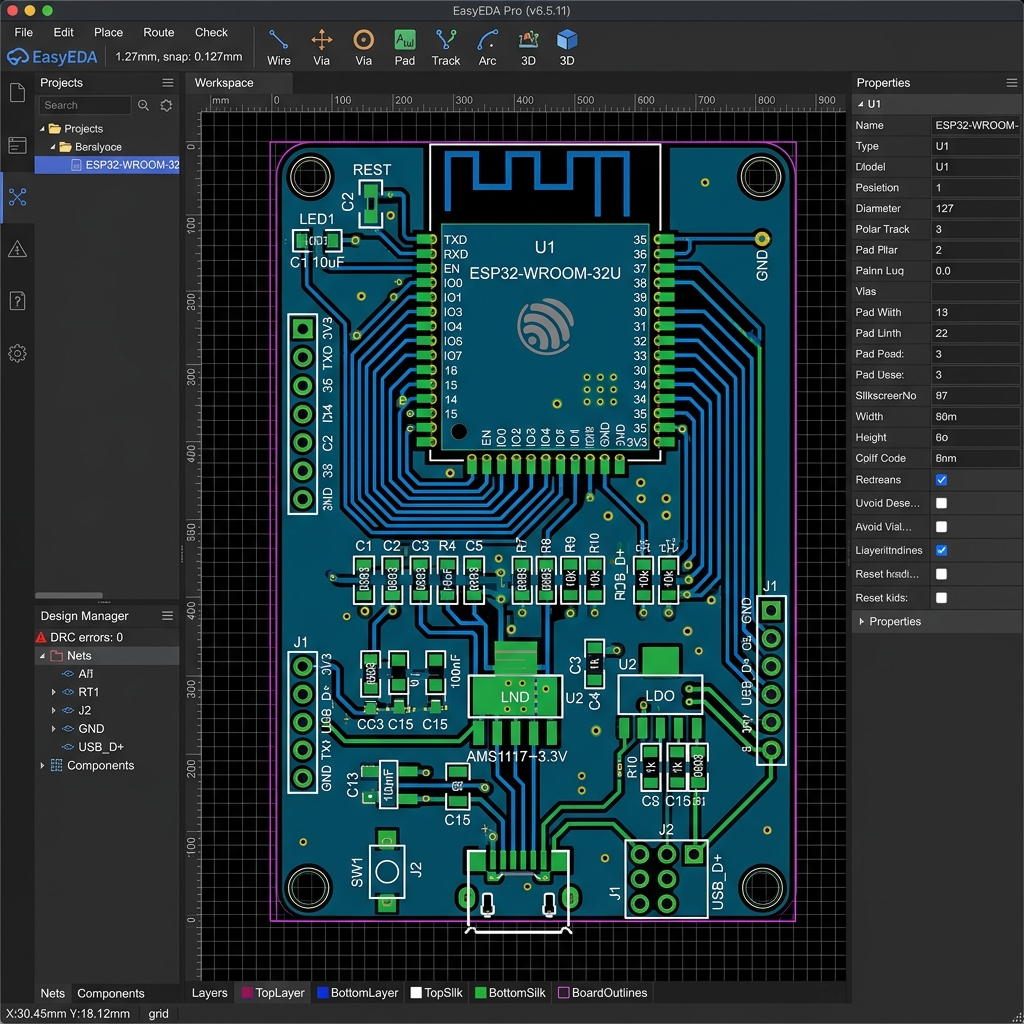 ESP32 Custom PCB Design